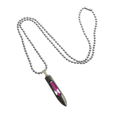 Bullet Glass Pink Sand Timer Pendant By Menjewell